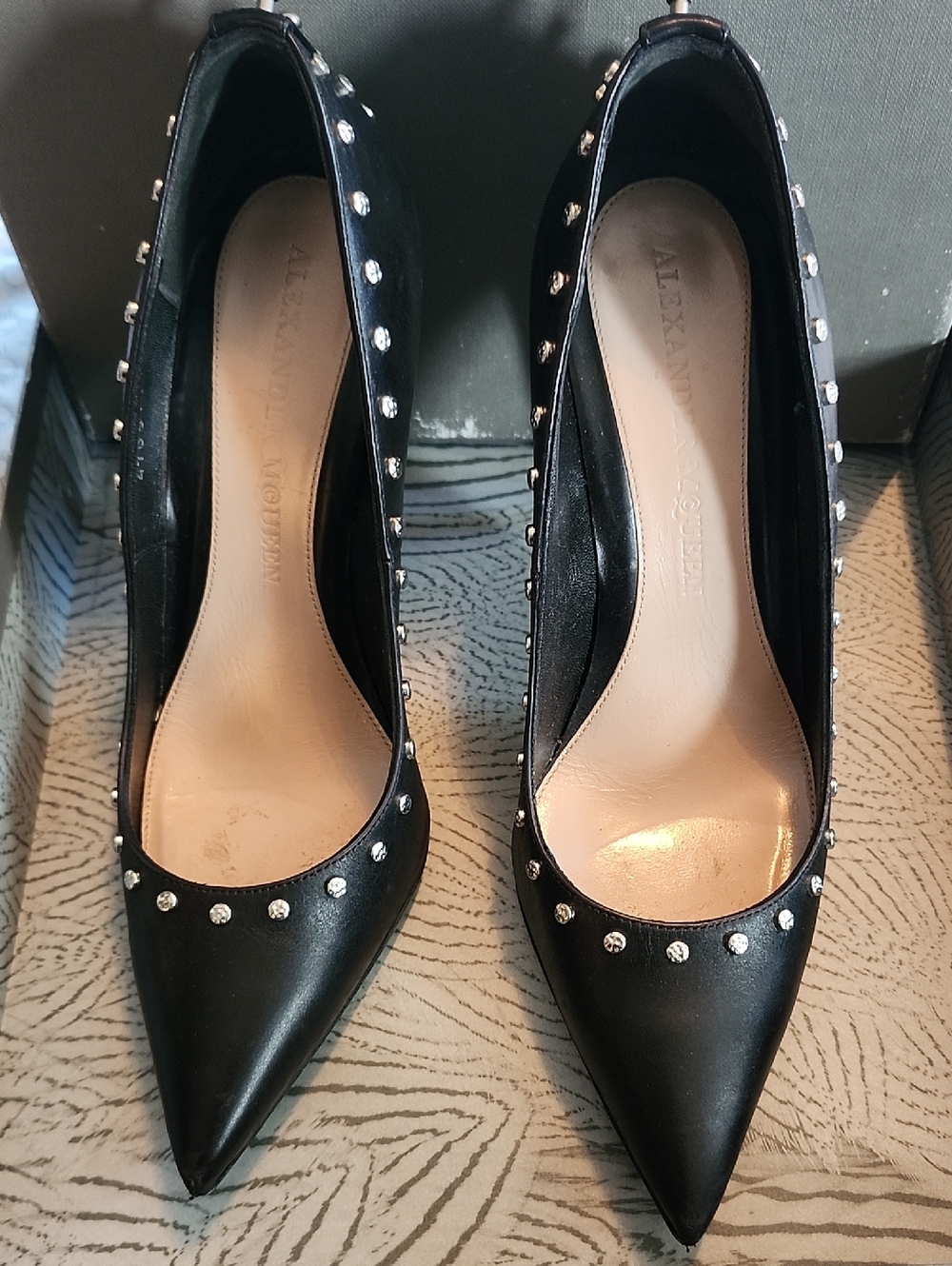 Alexander McQueen - High Studded Court - Black Studded Leather Heels